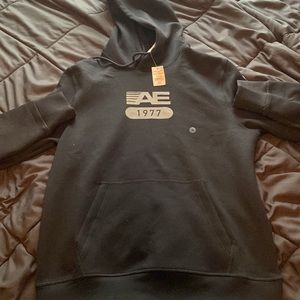 American Eagle Men 24/7 Small Black Hoodie NWT